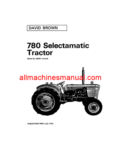 Download Case IH 780 Selectamatic Tractor Parts Manual TP647