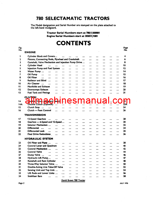 Download Case IH 780 Selectamatic Tractor Parts Manual TP647