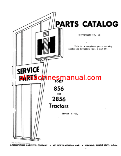 Download Case IH 856 & 2856 Tractor Parts Manual TC-127