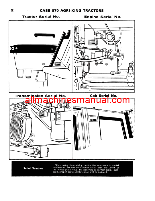 Download Case IH 870 Agri King Tractor Parts Manual C1171