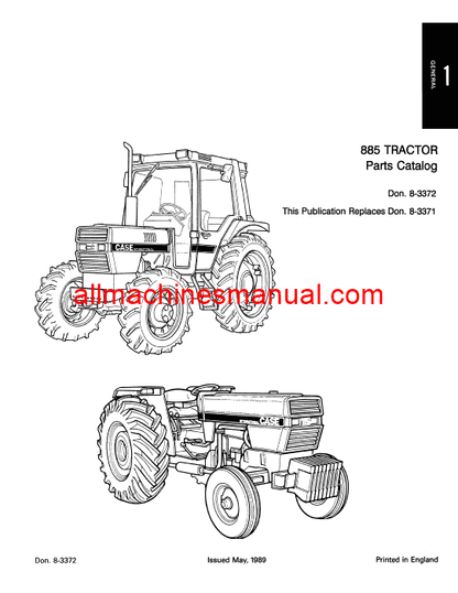 Download Case IH 885 Tractor Parts Manual 8-3372