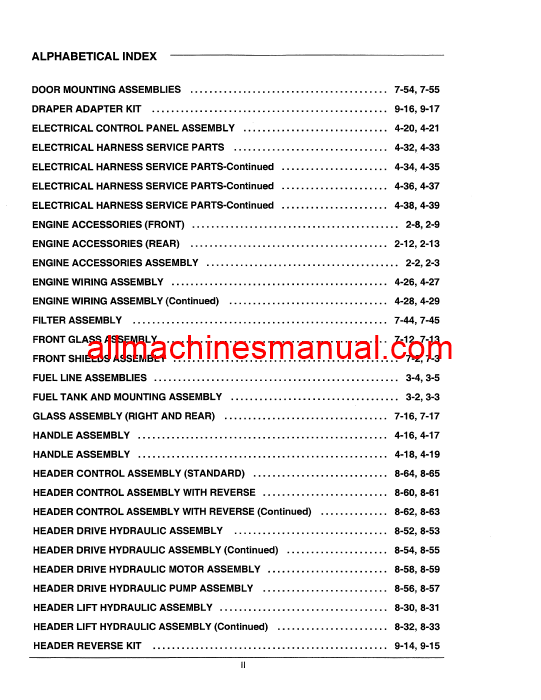 Case IH 8870 Windrower Tractor Pdf Parts Manual 7-2861