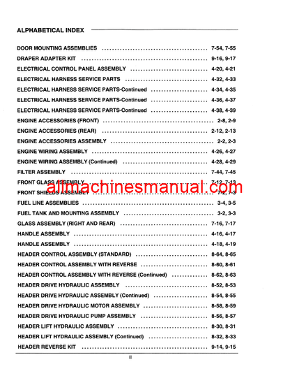 Case IH 8870 Windrower Tractor Pdf Parts Manual 7-2861