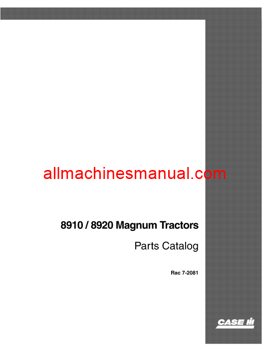 Case IH 8910, 8920 Tractor Pdf Parts Manual 7-2081