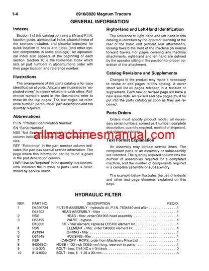 Case IH 8910, 8920 Tractor Pdf Parts Manual 7-2081