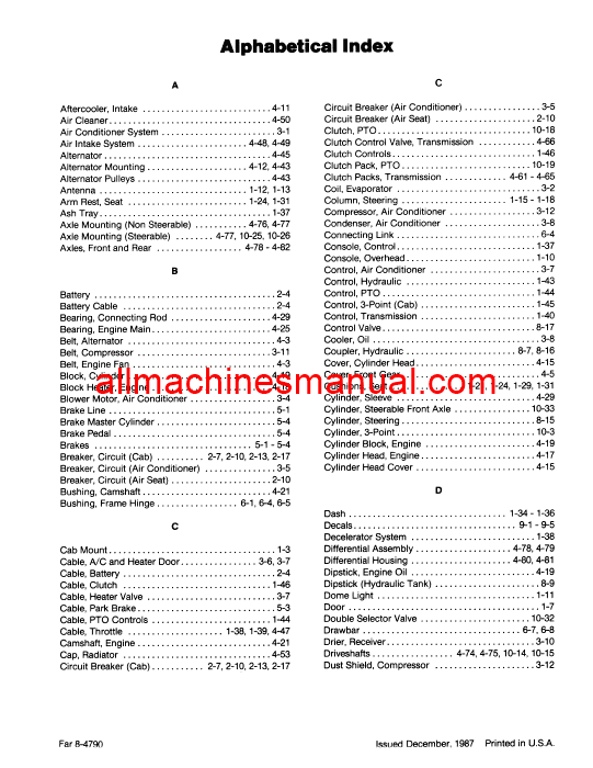 Case IH 9130 Series Tractor Pdf Parts Manual 8-4790