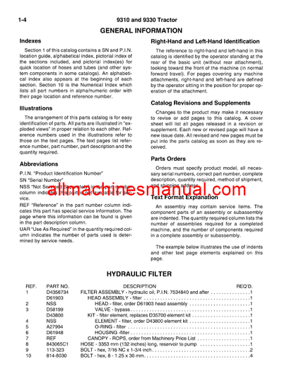 Case IH 9310, 9330 Tractor Pdf Parts Manual 7-1231