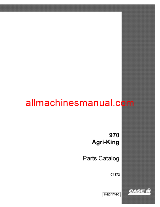 Download Case IH 970 Agri King Tractor Parts Manual C1172