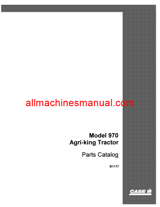 Download Case IH 970 Tractor Parts Manual B1117