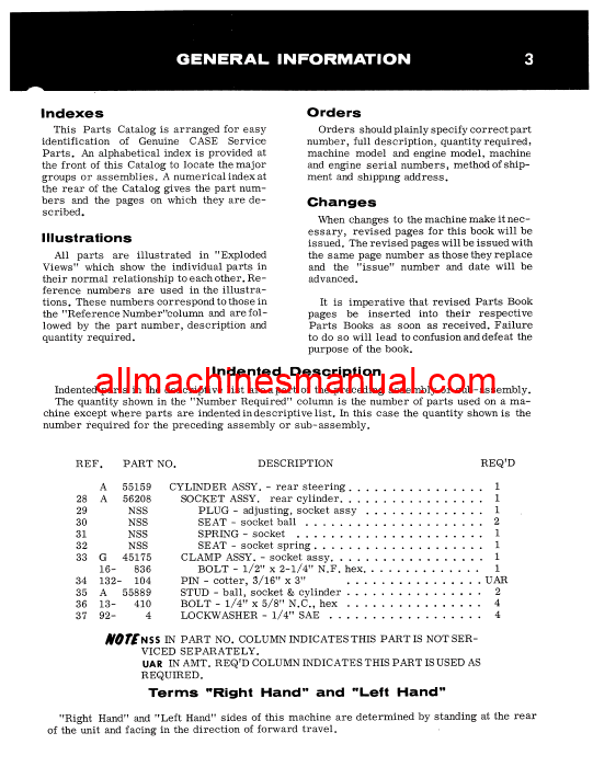 Download Case IH 970 Tractor Parts Manual B1117