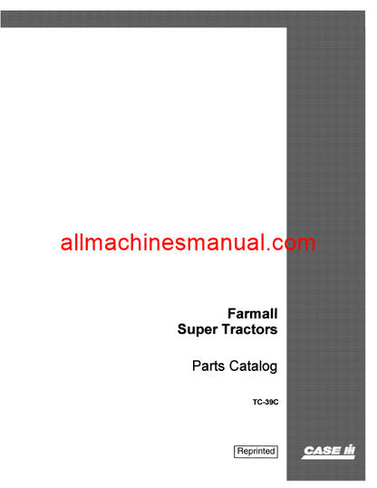 Case IH A, Super A, Super AV Tractor Pdf Parts Manual TC-39C