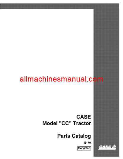 Case IH CC Tractor Pdf Parts Manual E170