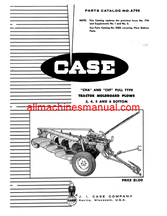 Case IH CHA and CHT Pull Type Tractor Pdf Parts Manual A794