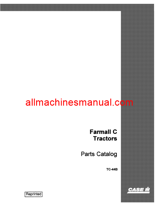 Case IH C, Super C Tractor Pdf Parts Manual TC-44B