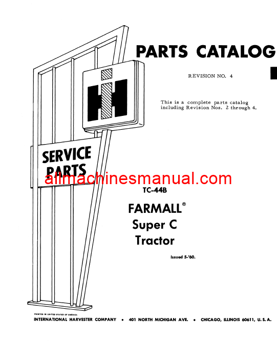 Case IH C, Super C Tractor Pdf Parts Manual TC-44B