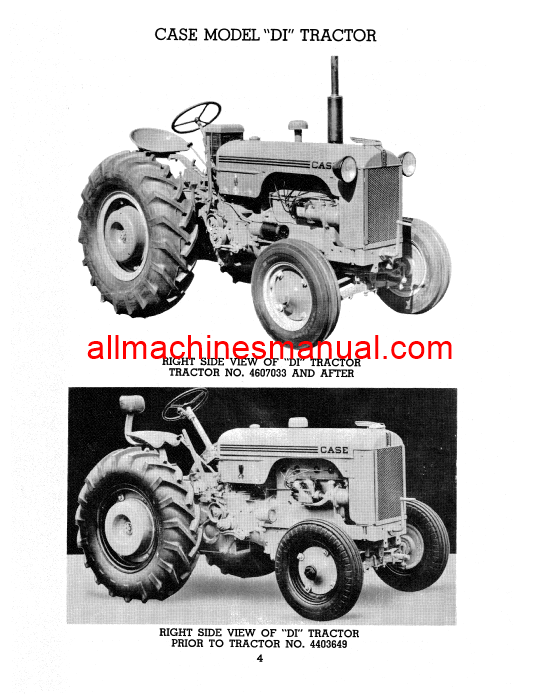 Case IH DI Tractor Pdf Parts Manual D257