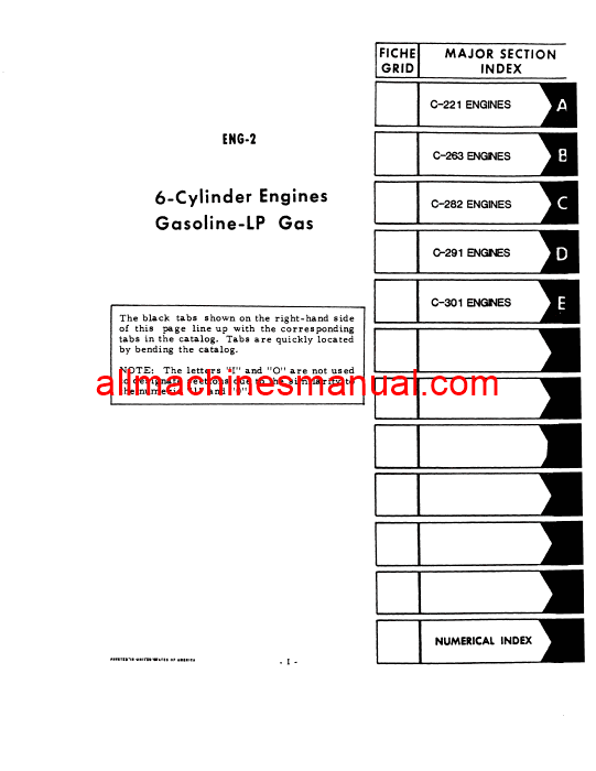 Case IH Engines 6-Cylinder Gas & LP Tractor Pdf Parts Manual ENG-2