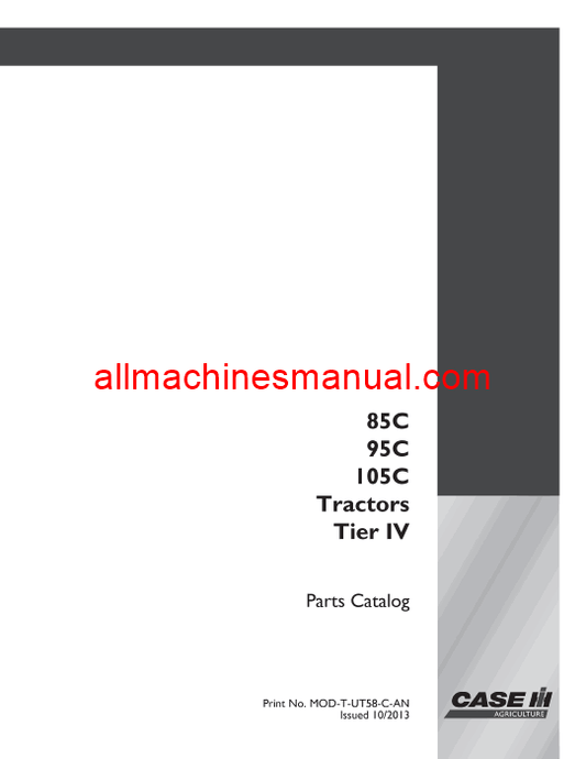 Case IH Farmall 85C, 95C, 105C Tier 4 Tractor Pdf Parts Manual MOD-T-UT58-C-AN