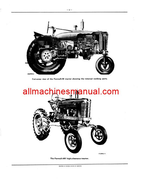 Case IH Farmall M, MD, MDV, MV Tractor Pdf Parts Manual TC-28H