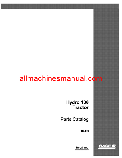 Case IH Hydro 186 Tractor Pdf Parts Manual TC-179