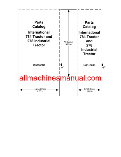 Case IH International 784 Tractor 278 Industrial Tractor Pdf Parts Manual 1093108R2