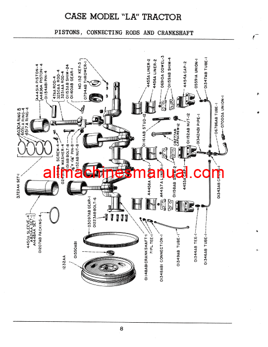 Case IH LA Tractor Parts Manual G210