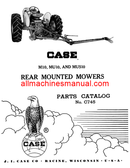 Download Case IH M10, MU10, MUS10 Rear Mounted Mowers Tractor Parts Manual C745