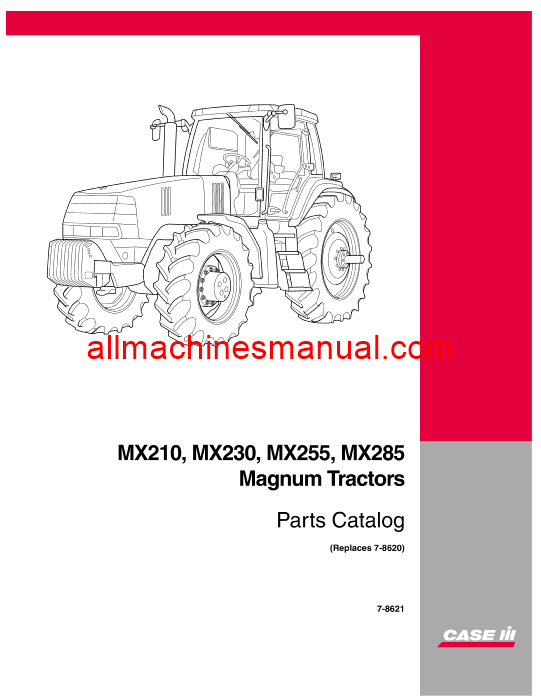 Download Case IH MX210, MX230, MX255, MX285 Tractor Parts Manual 7-8621