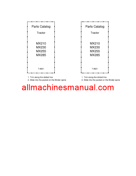 Download Case IH MX210, MX230, MX255, MX285 Tractor Parts Manual 7-8621