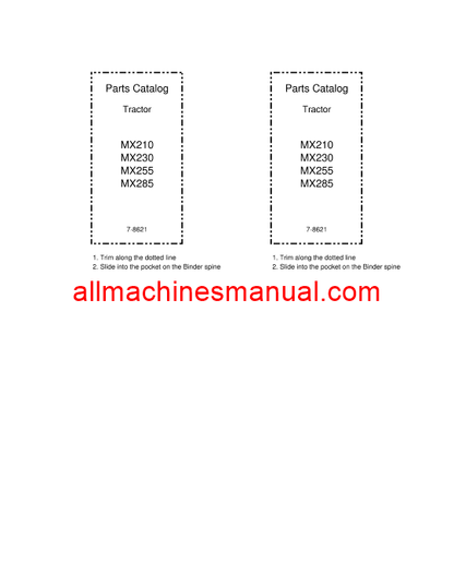 Download Case IH MX210, MX230, MX255, MX285 Tractor Parts Manual 7-8621