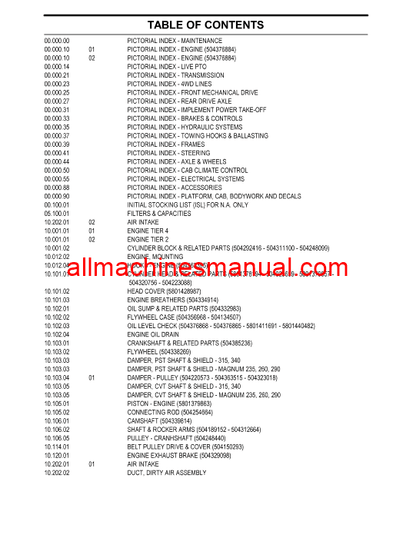 Download Case IH Magnum 235, 260, 290, 315, 340 Tier 4A Tractor Parts Manual 84312164