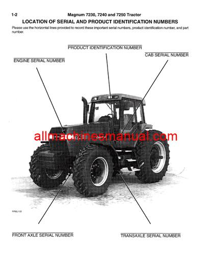 Download Case IH Magnum 7230 7240 7250 Tractor Parts Manual 8-9612