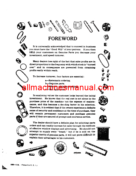 Download Case IH Mc-Cormick 10-20 Gear Drive Tractor Parts Manual TC-1-C