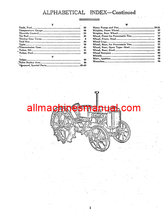 Download Case IH Model C Tractor Parts Manual D171