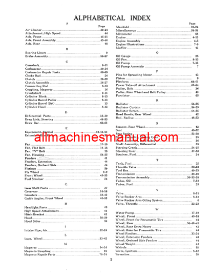 Download Case IH Model L Tractor Parts Manual B172