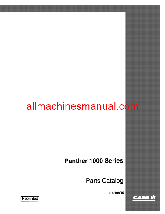 Case IH Panther 1000 Series Tractor Parts Manual 37-108R5