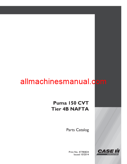 Case IH Puma 150 CVT Tier 4B Tractor Parts Manual 47785824