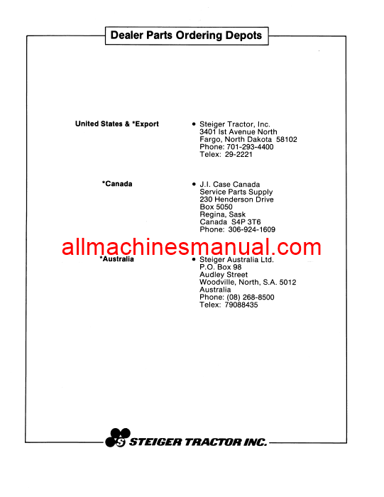 Download Case IH Puma Wildcat 1000 Powershiift Series Tractor Parts Manual 37-157R1