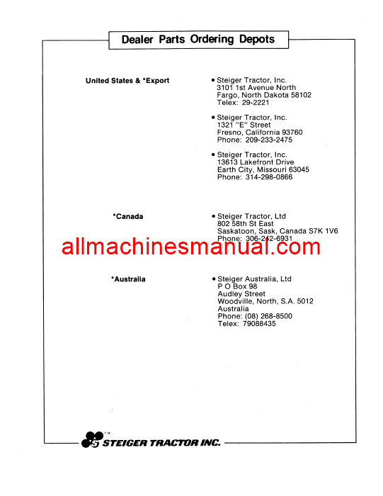 Download Case IH ST Series III Bearcat, Cougar, Panther Tractor Parts Manual 37-071R6