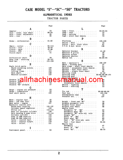 Download Case IH S, SC, SO Tractor Parts Manual A522