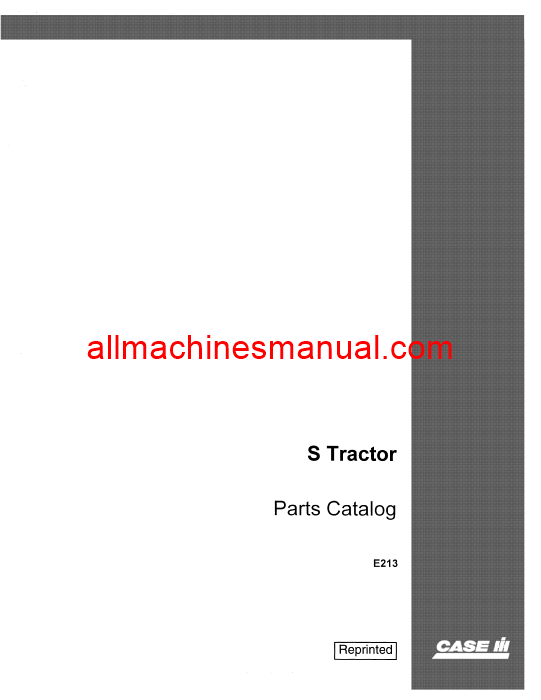 Case IH S, SC, SO Tractor Parts Manual E213