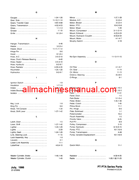 Download Case IH Steiger PT PTA Bearcat Cougar Panther Tractor Parts Manual 37-078R6