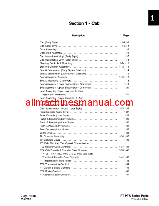 Download Case IH Steiger PT PTA Bearcat Cougar Panther Tractor Parts Manual 37-078R6