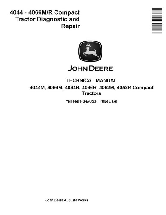 Diagnostic and Repair Manual John Deere 4044M, 4044R, 4052M, 4052R, 4066M and 4066R Compact Tractors (TM164619)