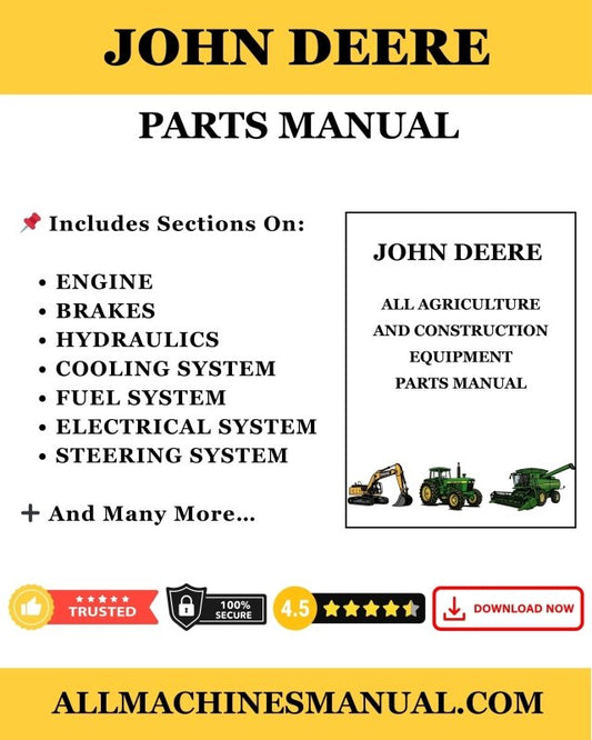 John Deere 9750 STS Canadian Combine  - Parts Manual PC9234