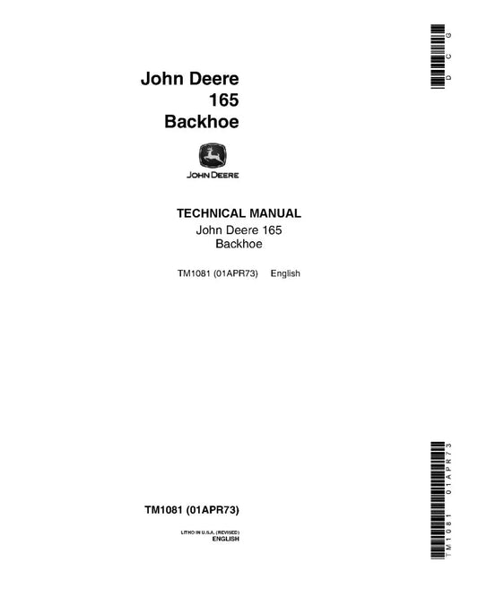 John Deere 165 Backhoe Service Technical Manual (TM1081)