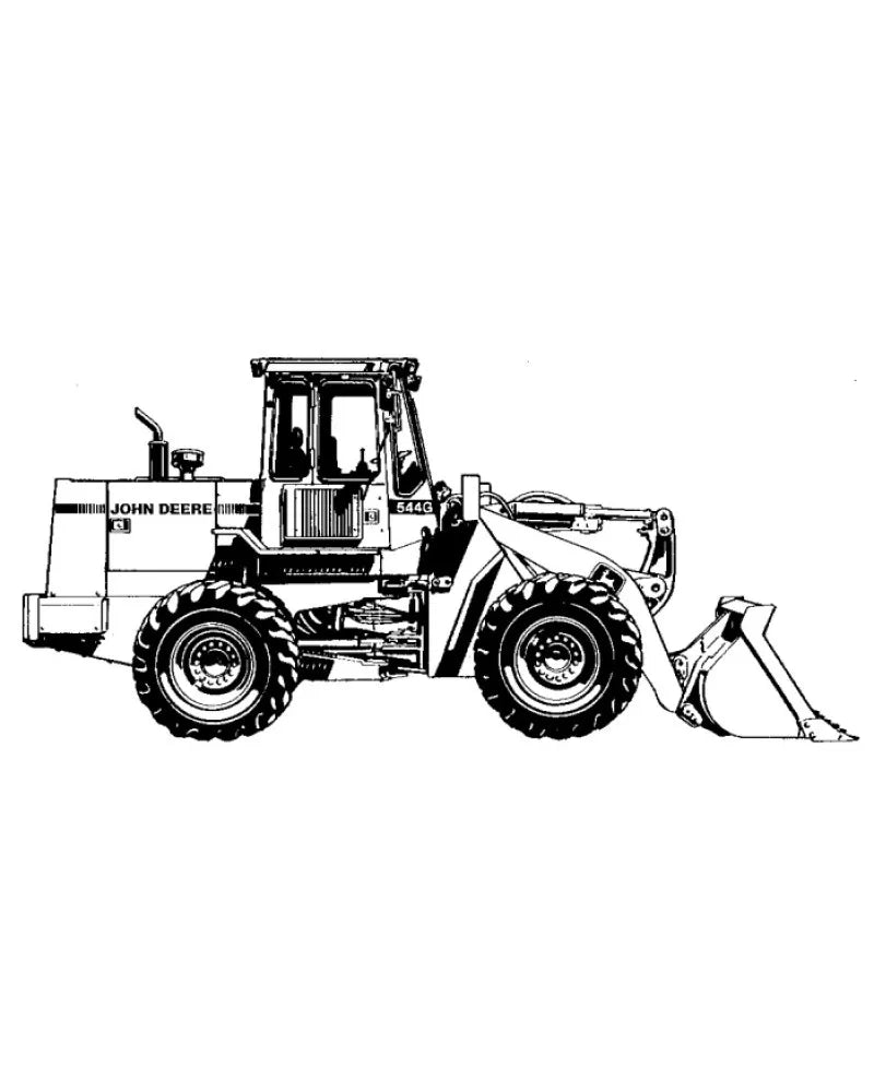 John Deere 544G, 624G, 644G 4WD Loaders, 544G LL Log Loader and 544G TC Tool Carier Operation and Test Manual (TM1529)