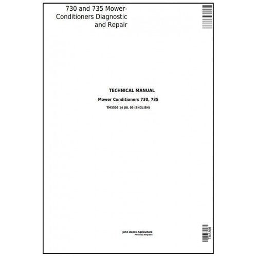 John Deere 730, 735 Hay and Forage Mower-Conditioner All Inclusive Pdf Service Repair Technical Manual TM3308