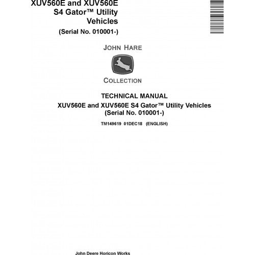 John Deere XUV560E and XUV560E S4 Gator Utility Vehicles Pdf Diagnostic Technical Manual TM149619 - All Machines Manual | Manuals At Best Price