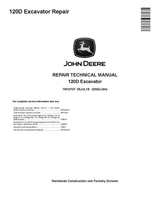 Repair Manual - John Deere 120D Crawler Excavator (TM10737)
